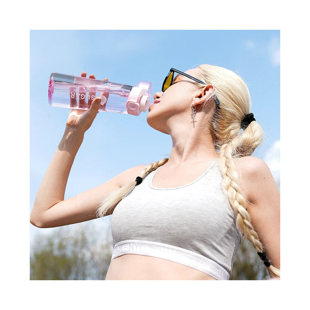 650Ml Air Water Bottle with 7 Fruit Pods Included Flavoured Water Bottle (Pink)