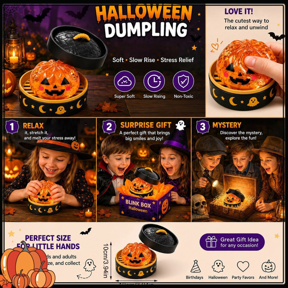 5Pcs Halloween Ghost Squeeze Toys – Spooky Sensory Fidget Toys for Kids & Adults 👻🎃