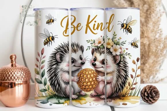 20oz Hedgehog Design Stainless Steel Tumbler - 2 Styles Available - Truly Yours