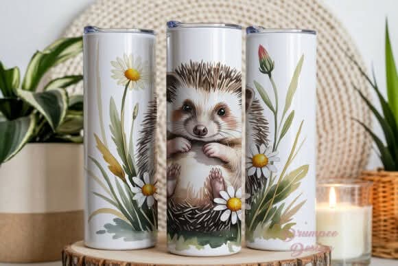 20oz Hedgehog Design Stainless Steel Tumbler - 2 Styles Available - Truly Yours