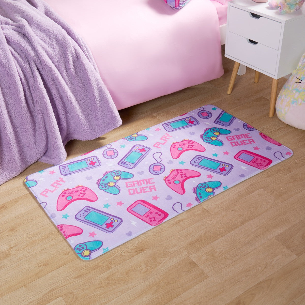 Kids Washable Supersoft Gaming Rug - Lilac