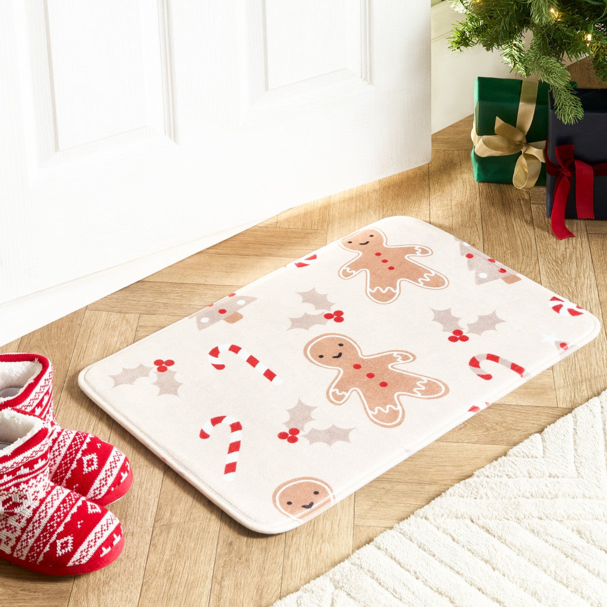 Gingerbread Man Printed Mat - Natural