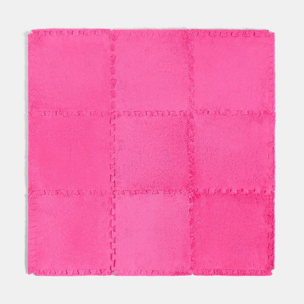9 Piece Interlocking Teddy Tiles - Hot Pink - Truly Yours