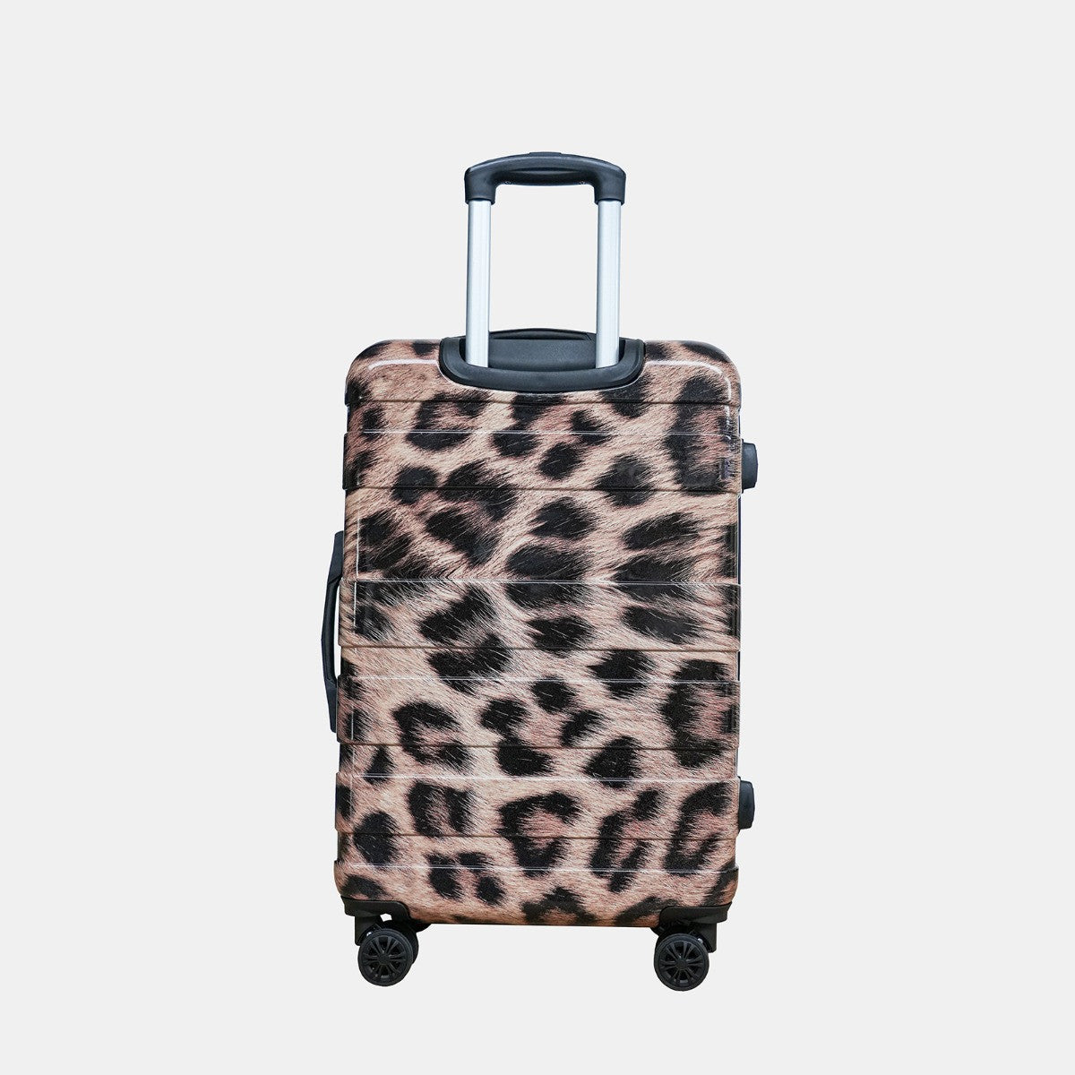 4 Wheel Leopard Print Hard Shell Suitcase, Natural - 3 Pack - Truly Yours