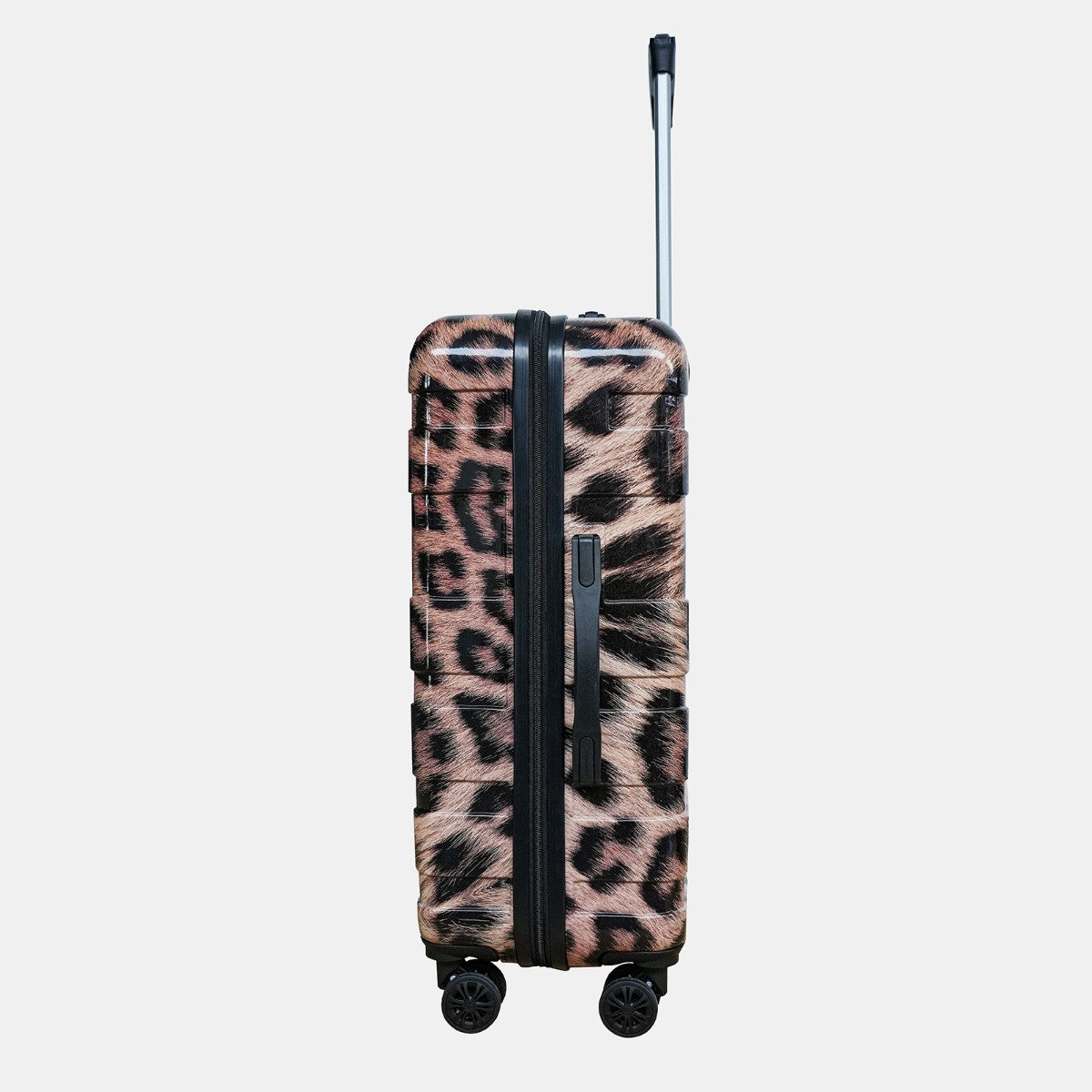4 Wheel Leopard Print Hard Shell Suitcase, Natural - 3 Pack - Truly Yours