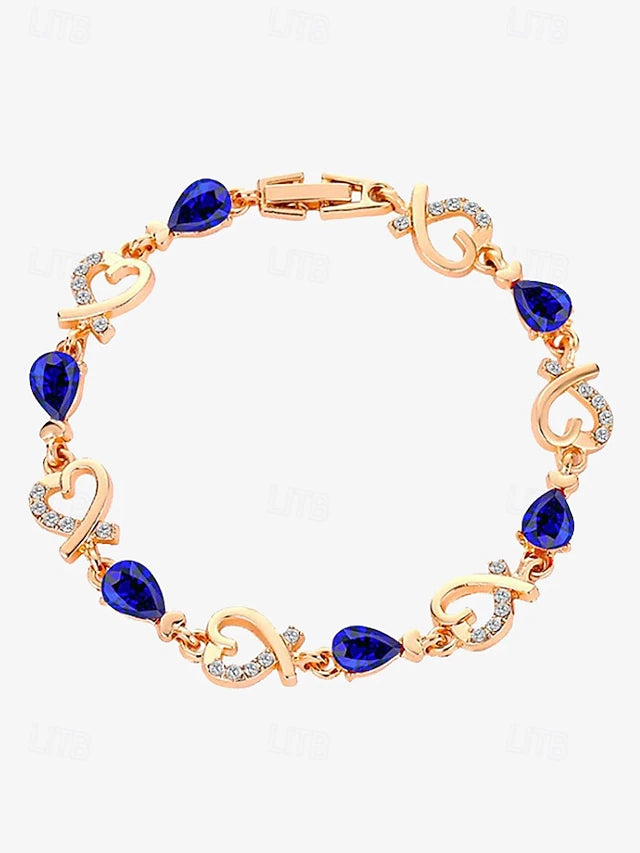Heart Crystal Charm Bracelet - Truly Yours