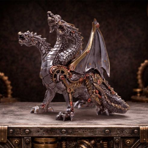 Three Headed Steampunk Dragon 23cm