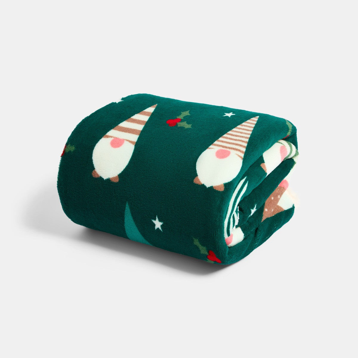 Gonk Print Christmas Throw - Green