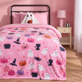 Girl Ghost Fleece Throw - Pink