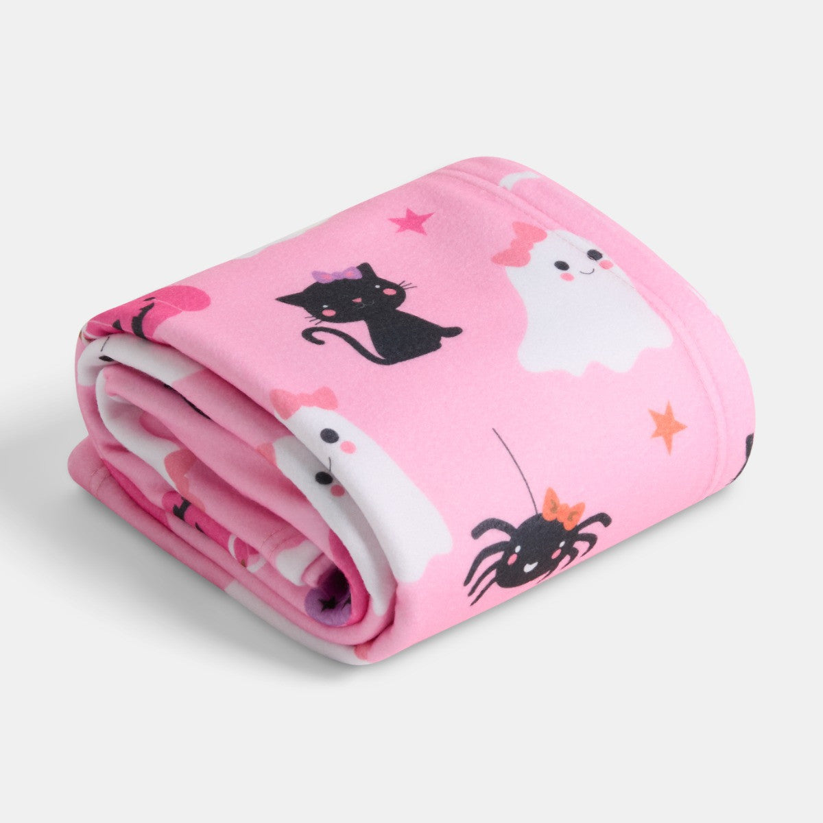 Girl Ghost Fleece Throw - Pink
