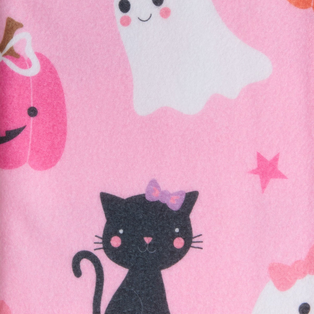Girl Ghost Fleece Throw - Pink