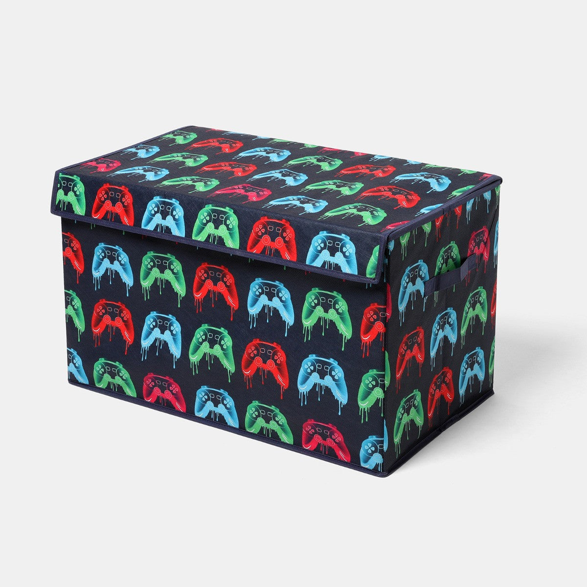 Neon Drip Gaming Print Large Collapsible Storage Box With Lid - Multi