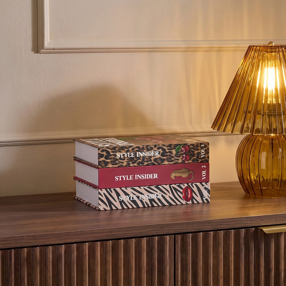 3 Pack Animal Print Storage Books - Multi