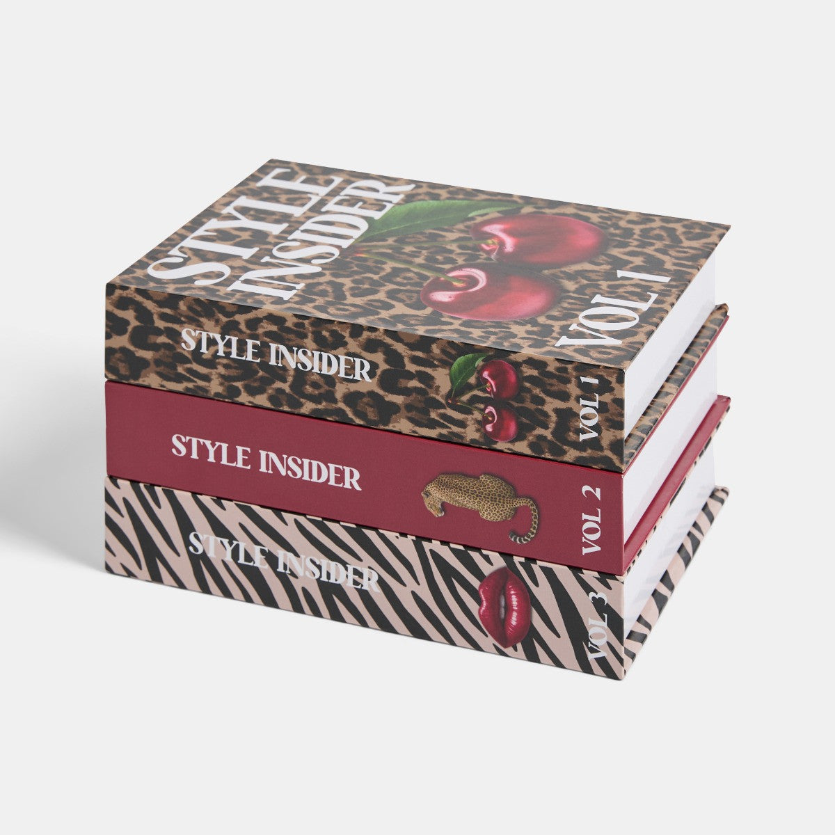 3 Pack Animal Print Storage Books - Multi