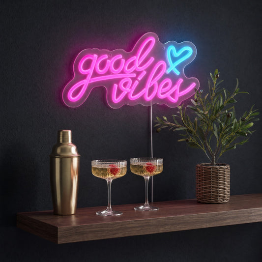 Good Vibes LED Sign - Hot Pink