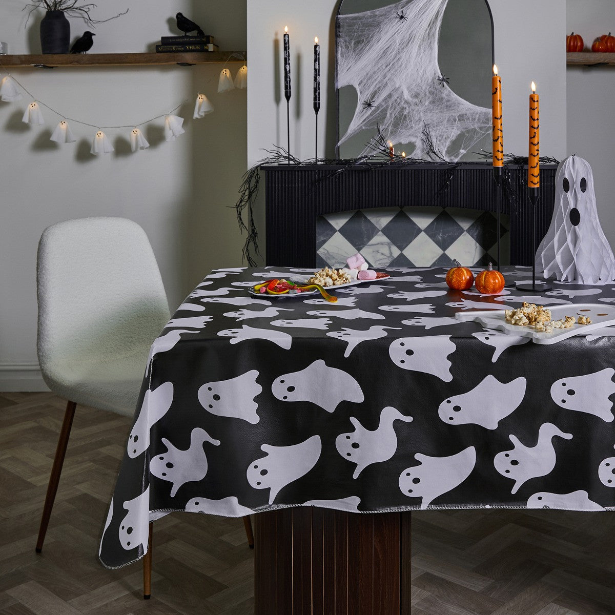 Ghost Print Table Cloth - Monochrome