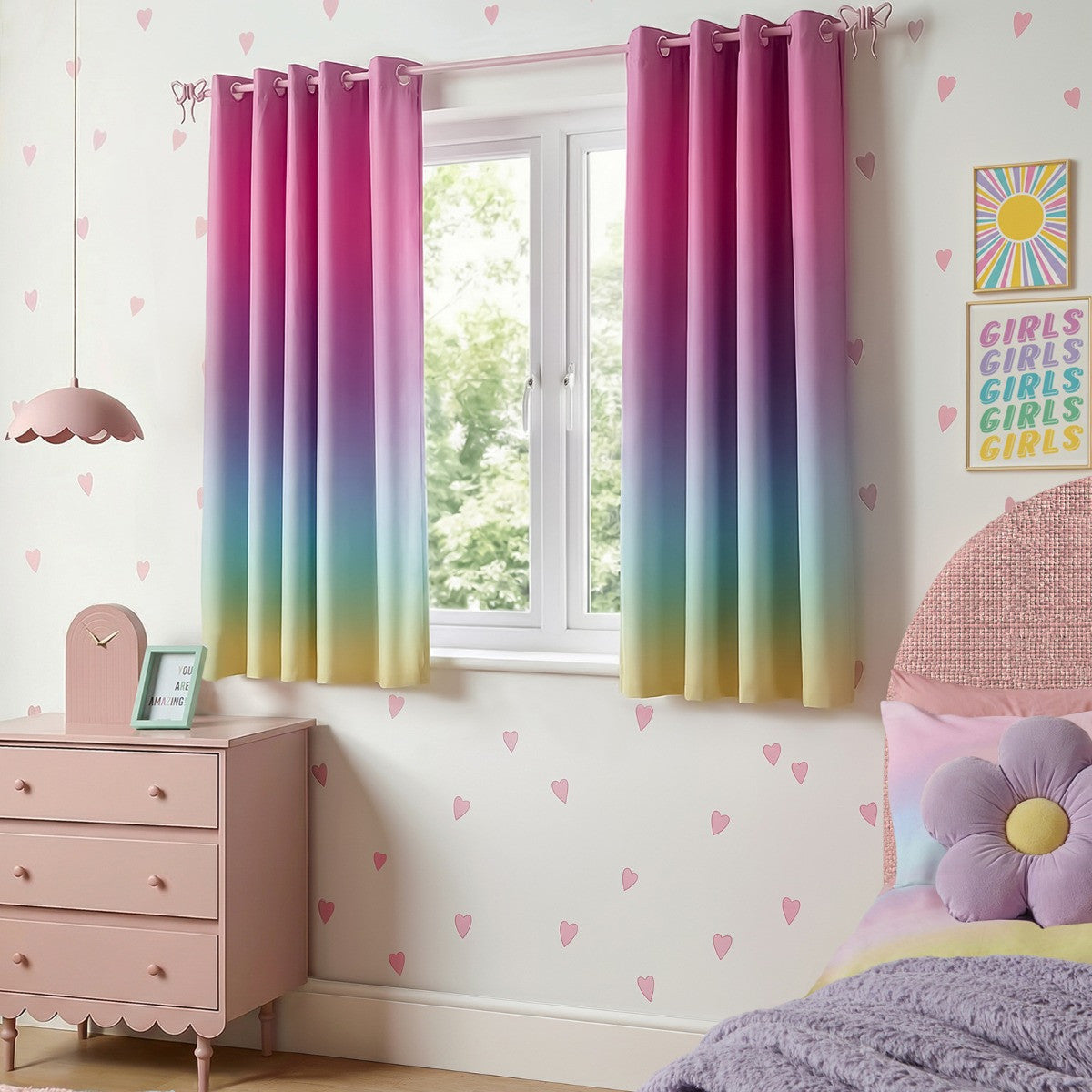 Kids Ombre Eyelet Blackout Curtains - Multi