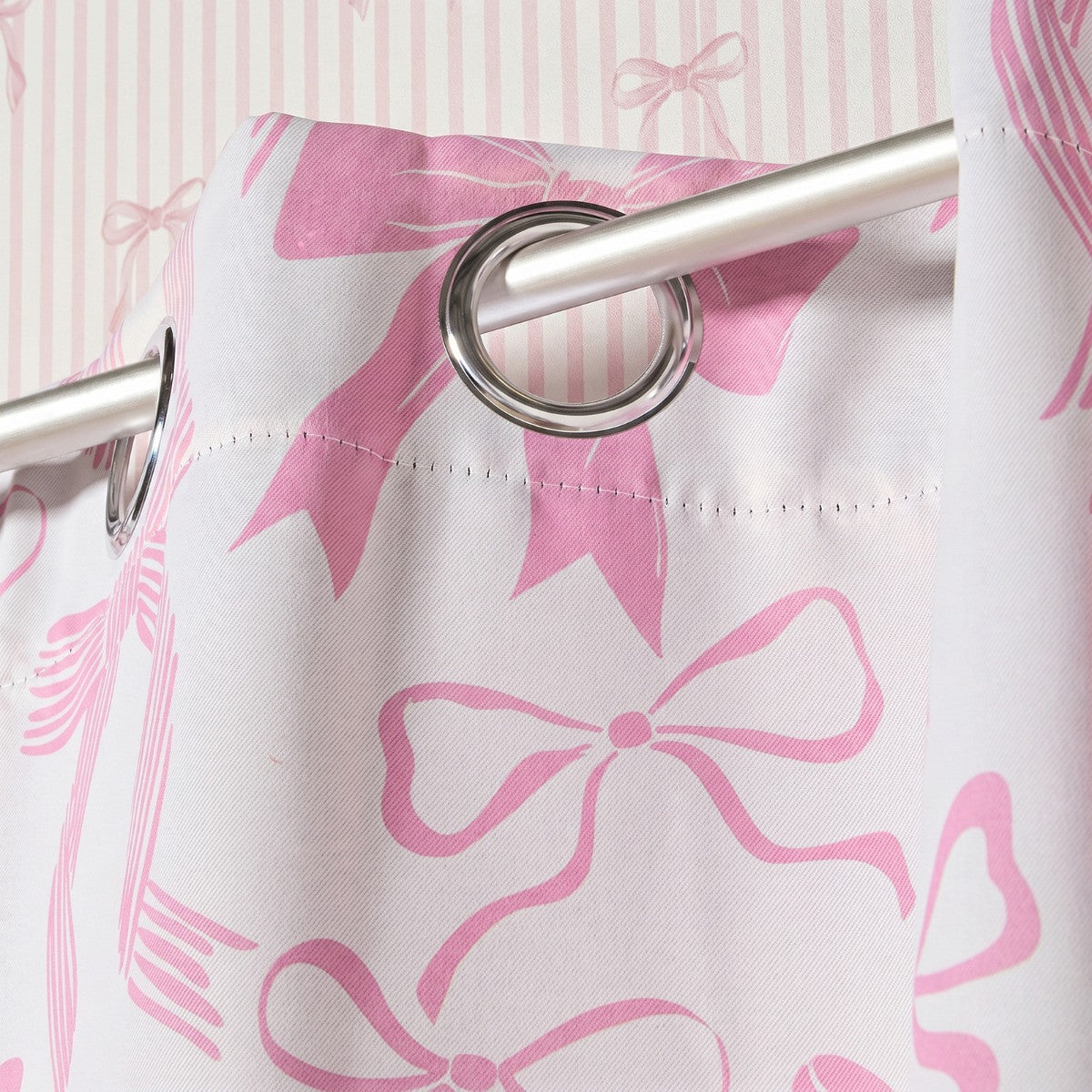 Kids Bow Blackout Curtains - Pink