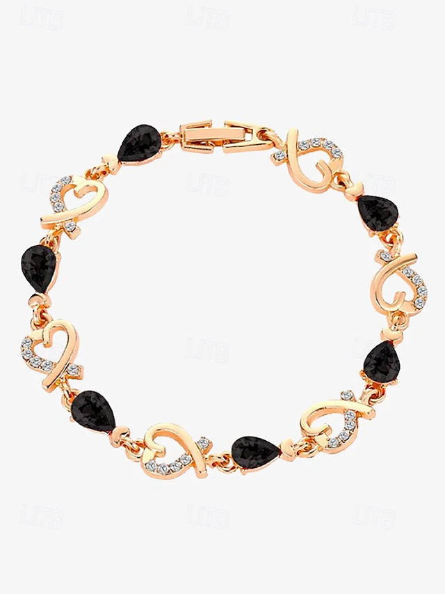 Heart Crystal Charm Bracelet - Truly Yours